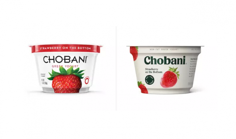 Chobani酸奶新旧包装对比