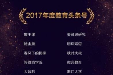 中传官方头条号荣获2017年度教育头条号