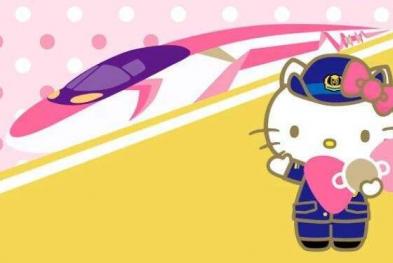 JR西日本——少女风Hello Kitty主题列车
